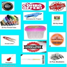 Complete Sewing Essentials Kit 22 Thread Tube With Mohini Reel Box Set