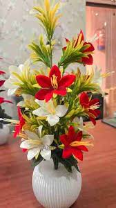 Premium Quality Artificial Lily Flowers For Decoration Multicolor Lily Artificial Flower With Pot