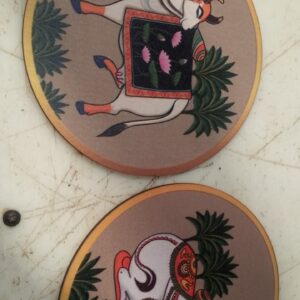 Cow Art Mdf Wall Painting For Living Room Home Decor Round Shape