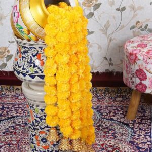 Artificial Marigold Flowers Garland For Home Decor Pack Of 5