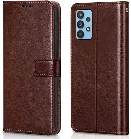 Brown Colour Flip Flop Mobile Back Cover For Samsung Galaxy A32 5G