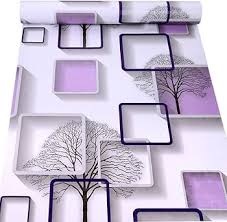 Wall Sticker Wallpaper For 3D Design Purple Winter Trees Pvc Diy Selfadhesive 45 X 200Cm