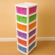 6 Layer Multi Colored Plastic Storage Drawer Cabinet