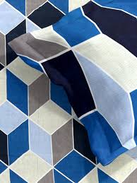 Multicolor Cotton Geometric Print Bed Sheet Size 6X4Ft