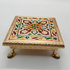 88 Inch Multipurpose Traditional Decorative Design Wooden Chowki Bajot