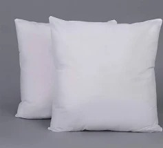 Mini White Square Cushion Pair