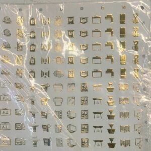 Aesthetic Transparent Golden Switch Icon Electric Set Of 330 Stickers Home