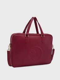 Caprese Dora Maroon Faux Leather Large Laptop Messenger