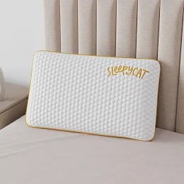 Sleepycat Orthopaedic Memory Foam Pillow For Better Shoulder And Neck Support 1 Piece Small Size 22X14 Inches White Bamboo Fabric