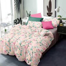 Srijee Decors Floral Pink Cotton Blend Fitted King Bed Sheet