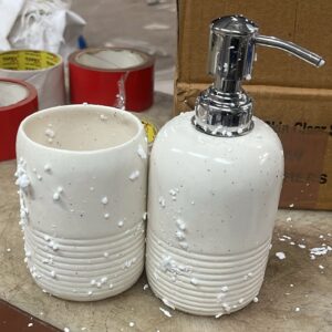 Stylemyway Bathroom Pristine White White 1 Liquid Soap Dispenser 1 Soap Without Tray