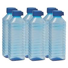 Blue Colour Plastic 1 Litre Pack Of 6 Water Bottle Set