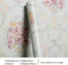 Wolpin Pvc Floral Botanical Multicolor Wallpaper L X W 500 Cm X 45 Cm