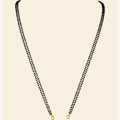 Womens Black Beads Mangalsutra Chain Without Pendant