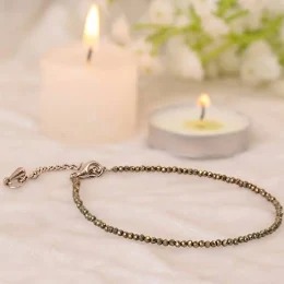 Astrotalk Raw Pyrite Anklet Stone Of Money