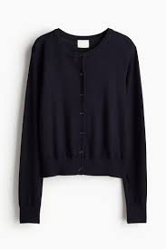 Hm Fine Knit Cardigan Navy Blue For Women Size S