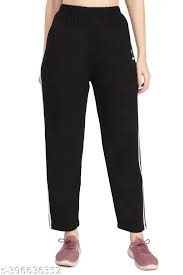 Trendy Solid Women Stylish Track Pants Black Size 38