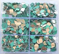 6 Shape Glass Mirror Stone 30 Pcs Approx Pack Of 12
