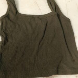 Green Colour Tank Top For Women Size S