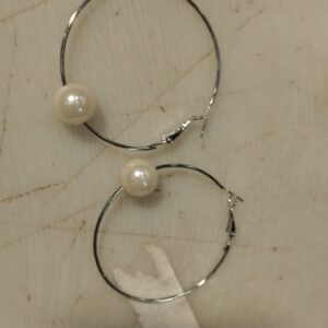 Silver Plated White Pearl Bali For Women