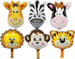 Party Propz Jungle Theme Foil Balloons 6Pcs Animal Theme