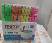 Metro Gold Clothes Pegs 72 Pcs
