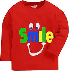 Kuchipoo 2 To 3 Yrs Boys Smile Printed Full Sleeves T Shirt Red