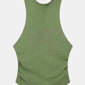 Savana Gathered Tank Top Color Green Size Xs