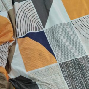 Sofa Cover For 3 Seater Elastic Stretchable In Dark Orange And Beige