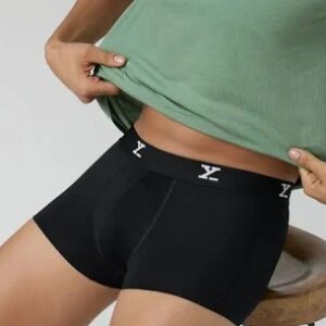 Black Color Xyxx Mens Aero Super Combed Cotton Regular Fit Trunks Size Xl