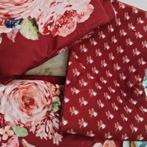 Merum Color With Printed Unstitched Suits For Women