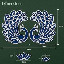 Peacock Rangoli Template For Home Decor