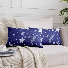 Navy Color Printed Pillow Set Of 2