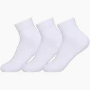 White Cotton Ankle Socks For Men Women 3 Pair