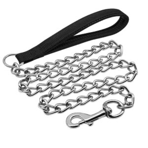 Silver Metal Dog Leash Dog Chain With Handle For Small Medium Size Dogs