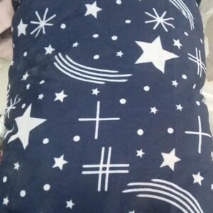 Navy Blue Colour Cushion For Home With Star Design