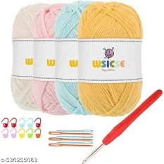 4 Pcs Crochet Thread Soft Thread For Crocheting Assorted Colors Fluffy Thread For Crochet Hand