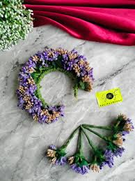 Graceful Artificial Floral Hair Bun Accessory Lavender Color