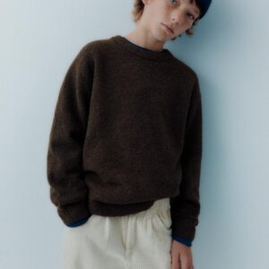 Zara Brown Girls Soft Wool Knit Sweater Size S