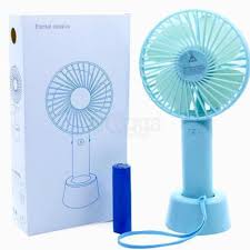 Portable Handheld Mini Usb Battery High Speed Rechargeable Fan Sky Blue