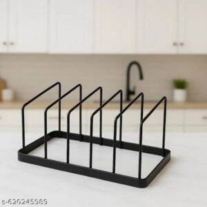 Black Metal 6 Rack Plate Holder