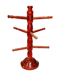 Red Color Wooden 9 Tier Bangle Stand