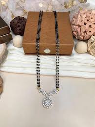 Silver And Black Mangalsutra Fancy For Women