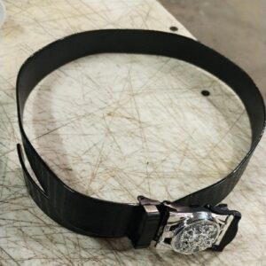 Kids Boys Black Colour Fancy Belt With Silver Buckle