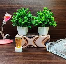 Plastic Artificial Potted Plant Green 2 N