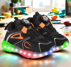 Hooh Kids Unisex Light Up Sneakers Black Size 8