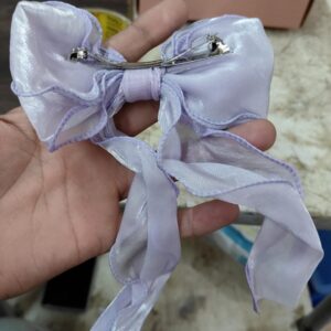 Hair Bow Women Satin Hair Bow Clip Purple