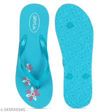 Women Daily Use Slippers Blue Size 8