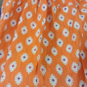 Orange Printed Maxi Night Dress For Women Size Xxl