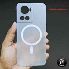 Crystal Clear Blue Paper Matte Magsafe Case For Oneplus 10R